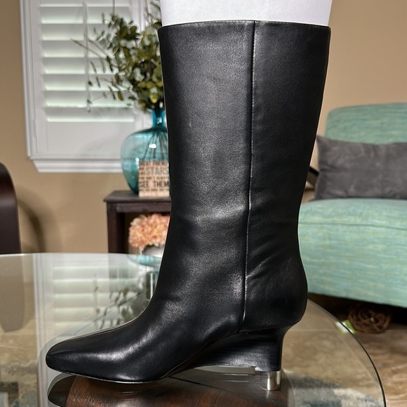Vince Women's Beverly Square Toe mid calf Wedge Heel Boots size 8.5 - Picture 7 of 14